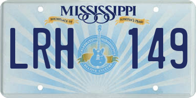 MS license plate LRH149