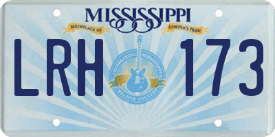 MS license plate LRH173