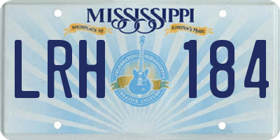MS license plate LRH184