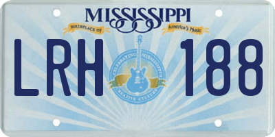 MS license plate LRH188