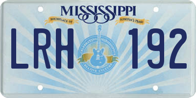 MS license plate LRH192