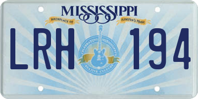 MS license plate LRH194