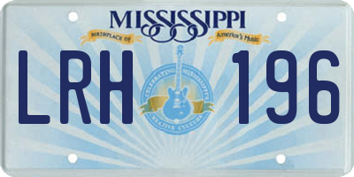 MS license plate LRH196