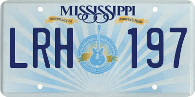 MS license plate LRH197