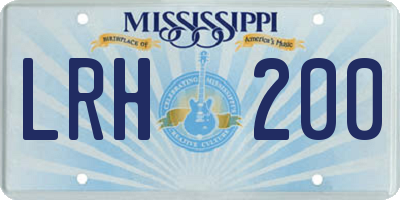 MS license plate LRH200