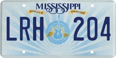 MS license plate LRH204