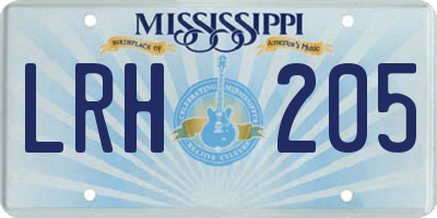 MS license plate LRH205