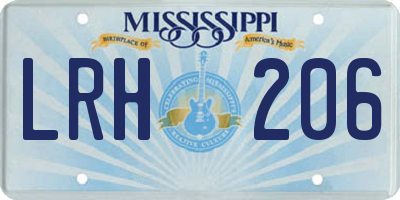 MS license plate LRH206