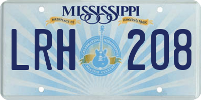 MS license plate LRH208