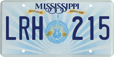 MS license plate LRH215