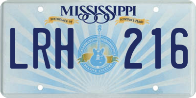 MS license plate LRH216