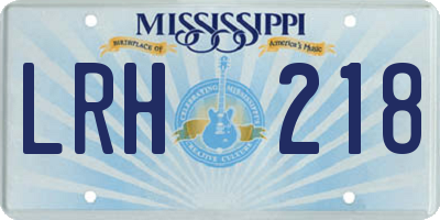 MS license plate LRH218