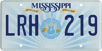 MS license plate LRH219