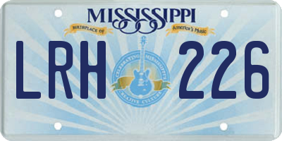 MS license plate LRH226