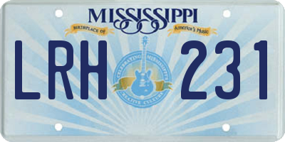 MS license plate LRH231