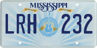 MS license plate LRH232