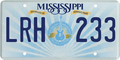 MS license plate LRH233