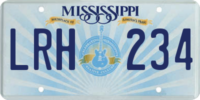 MS license plate LRH234