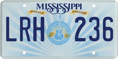 MS license plate LRH236