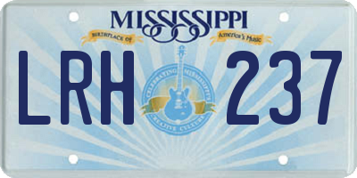 MS license plate LRH237