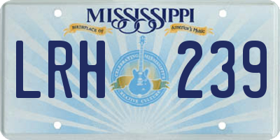 MS license plate LRH239