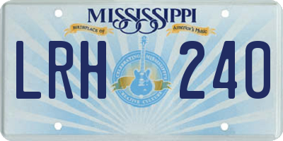 MS license plate LRH240