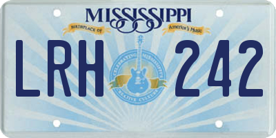 MS license plate LRH242