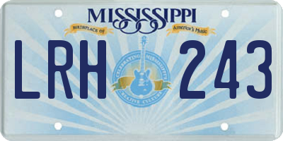 MS license plate LRH243
