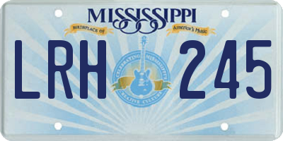 MS license plate LRH245