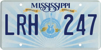 MS license plate LRH247