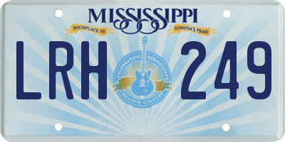 MS license plate LRH249