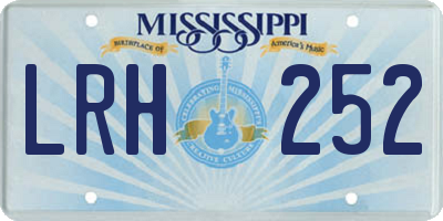MS license plate LRH252