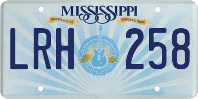 MS license plate LRH258