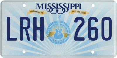 MS license plate LRH260