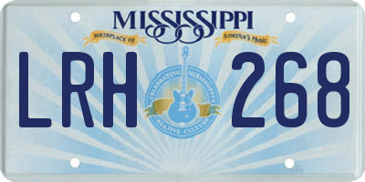 MS license plate LRH268