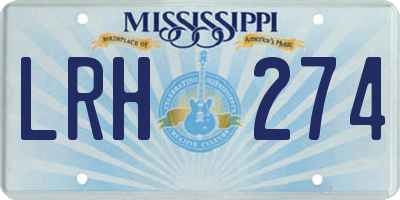 MS license plate LRH274