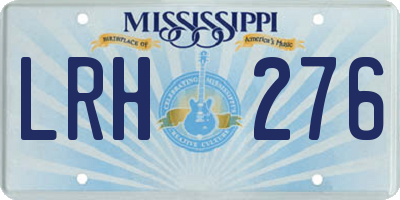 MS license plate LRH276