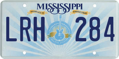 MS license plate LRH284