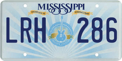 MS license plate LRH286