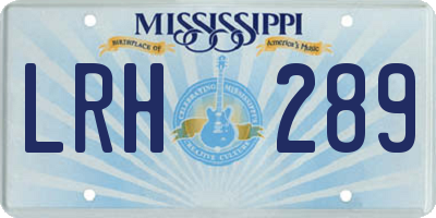 MS license plate LRH289