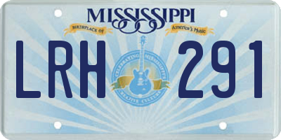 MS license plate LRH291