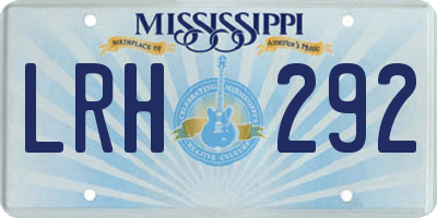MS license plate LRH292
