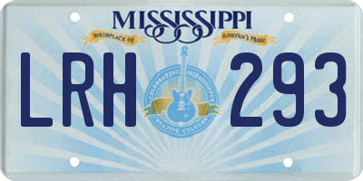 MS license plate LRH293