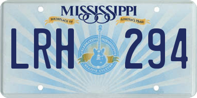 MS license plate LRH294