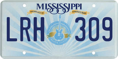 MS license plate LRH309