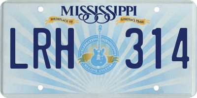 MS license plate LRH314