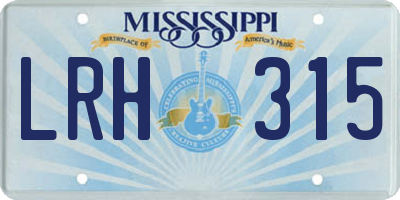 MS license plate LRH315