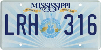 MS license plate LRH316