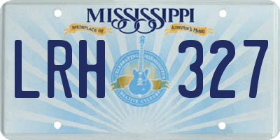 MS license plate LRH327