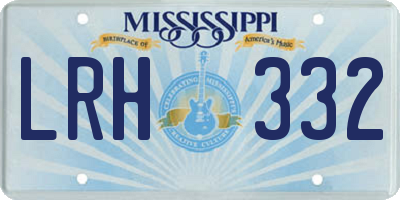 MS license plate LRH332